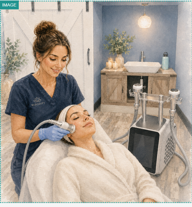 CryoFacial rejuvenation treatment in a calm spa room